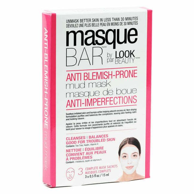 Masque Bar Anti-Blemish Mud Mask, 3 Mask Sachets