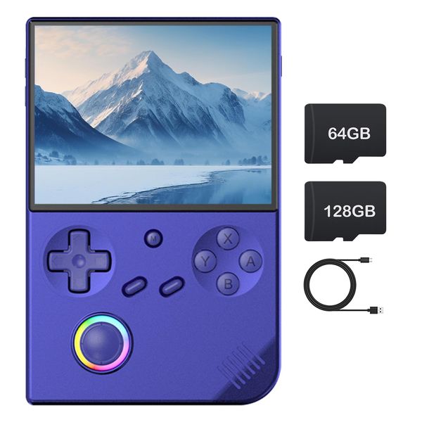 RG40XXV Retro Handheld Game Console, Linux OS Built-in 64G+128G TF Card Retro Video Games Consoles 4.0 Inch IPS Screen Portable Pocket Video Player 10000+ Games (Blue)