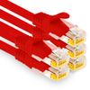 1aTTack.de - 5 x 0.5m Cat7 network cable, Cat.7 Ethernet, Lan & Cat 7 patch cable for maximum internet speed & connects all devices with RJ 45 socket red