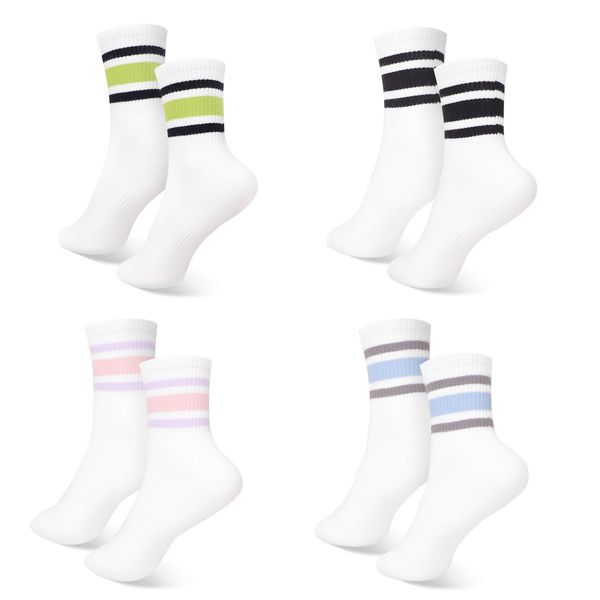 DOINEUFL 4 Paare Tennissocken Damen 39-42, Tennissocken, Socken Damen, Weiße Tennissocken, Sportsocken Damen Perfekt für den Tennissport oder Freizeitaktivitäten