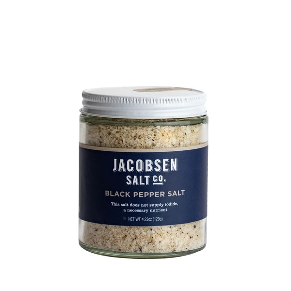 Jacobsen Salt Co. Black Pepper Kosher Sea Salt, Non-Iodized, 4.23 oz