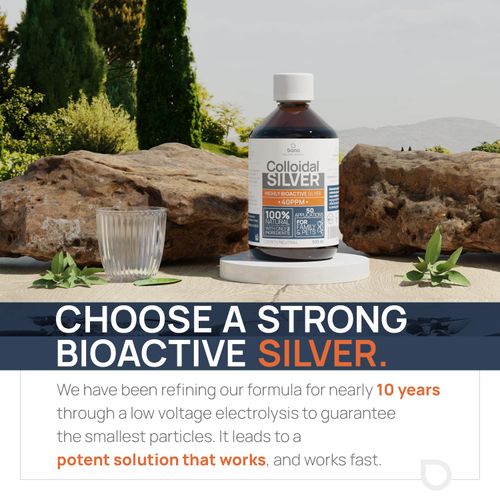 Colloidal Silver 40 PPM 500 ml | Premium Silver Water Stronger than 25 ppm | For Humans, Dogs & Cats | Carbon Neutral | 100% Natural with 2 Ingredients