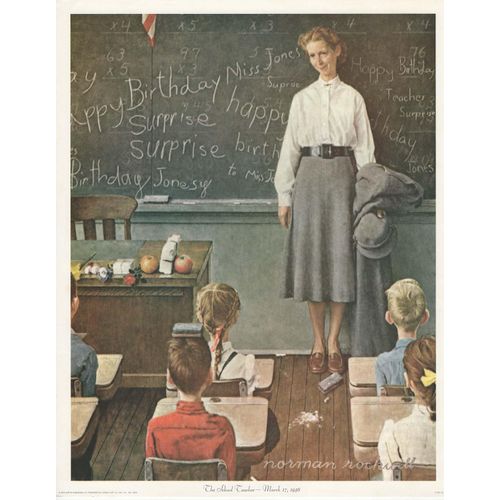 The School Teacher Art Print size 11x14 inches by famous Artist Norman Rockwell 10023