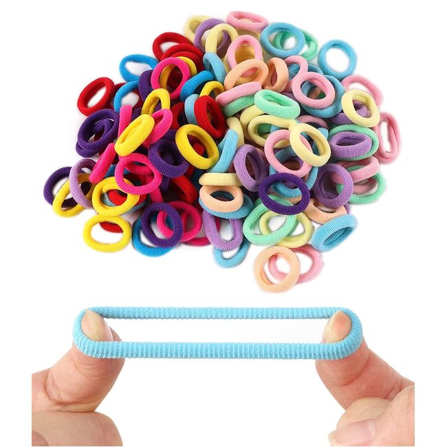 Kleine Haargummis Bunt, 200 Stück Haargummi Mädchen Elastische Zopfgummis Pferdeschwanz Gummiband Mini Haarband für Baby Kleinkinder Mädchen