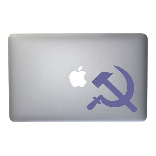 Communist Hammer and Sickle Vinyl Decal for MacBook, Laptop or Other Device 5 Inch (Lavender)