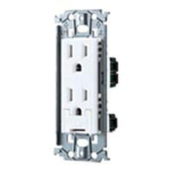 Panasonic WTL11323MW Embedded Ground Double Outlet with Metal Frame, Matte Ceramic White