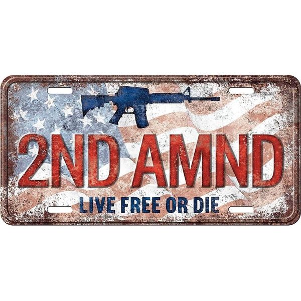 2nd Amendment License Plate (12in x 6in Embossed)