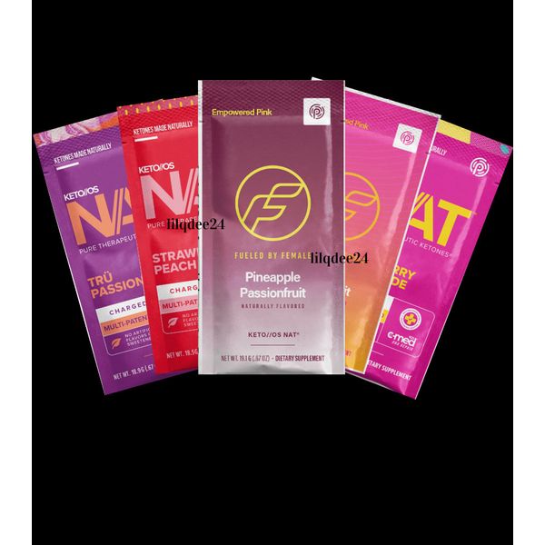 🔥Pruvit Keto OS NAT Ketones w Strawberry Peach, Pineapple Passionfruit  5 pk