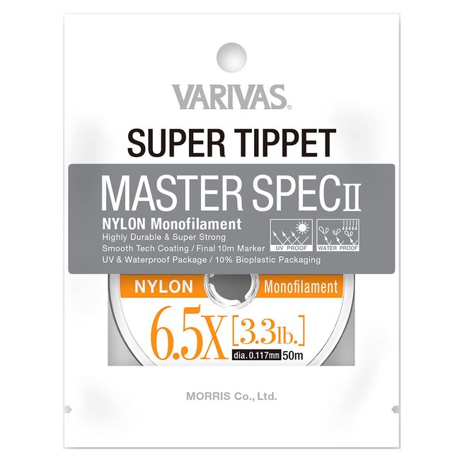 VARIVAS Super Tippet Master Spec II Nylon 6.5 X 50m 3.3 LB, Natural