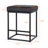 Set of 2 for Kitchen Counter Backless Modern Square Barstools Height 24" Black