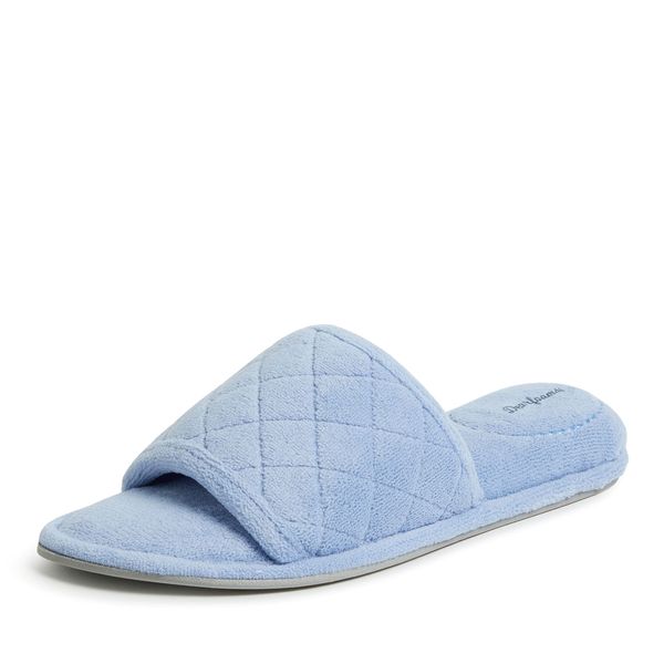 Dearfoams Women's Beatrice Side Gore Slide Slipper, Iceberg, Small