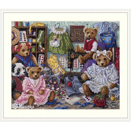Merejka Counted Cross Stitch Kit Teddy Bears 29 x 36 cm