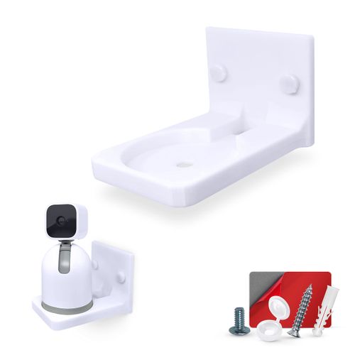 Wall Mount for Blink Mini Pan Tilt Accessory, Security Camera Holder, Adhesive & Screw-in - Easy to Install (White)