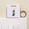Azeeda 'Rainbow Paint Brush' Keyring Tape Measure/Spirit Level Tool (KM00016708)