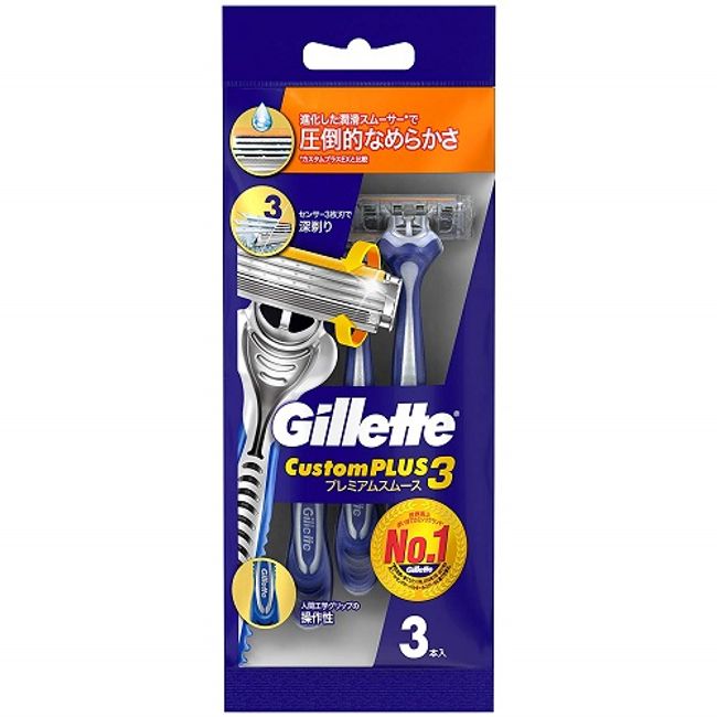 Gillette Custom Plus 3 Premium Smooth [3 pieces] (P&amp;G) [MEN&#39;S] [Shaving]