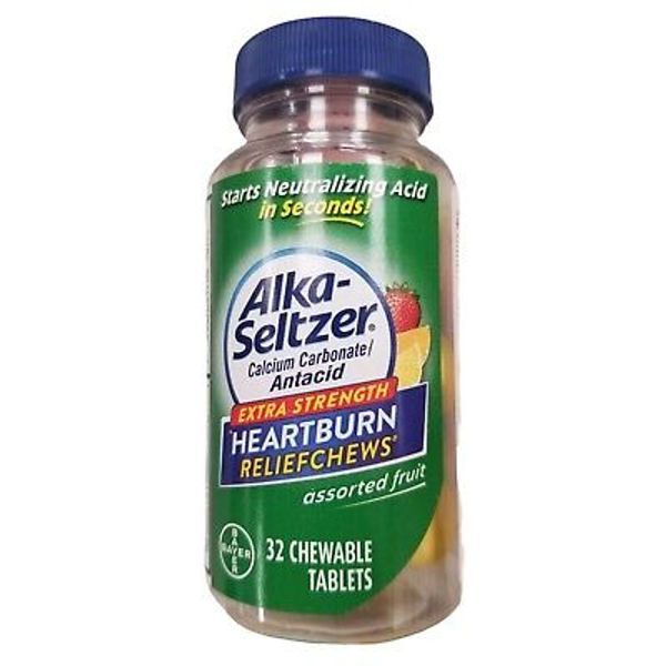 ALKA-SELTZER Fruit Chews Extra Strength Heartburn Relief 32 ct ^ NEW LOOK !