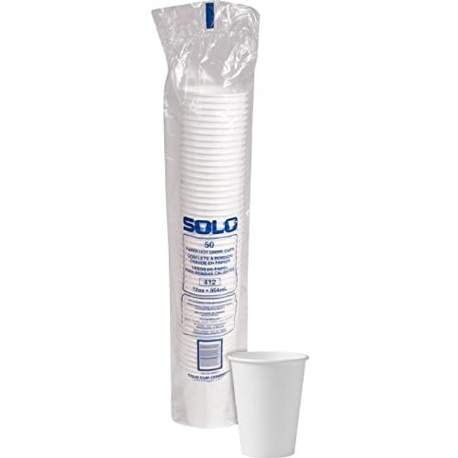  Solo 412WN-2050 12 oz White SSP Paper Hot Cup (Sleeve