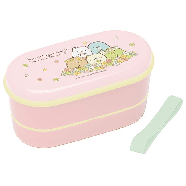 Skater SX2 Oval Shaped 2-Tier Lunch Box, 21.2 fl oz (630 ml), Sumikko Gurashi, Cat Souser, Made in Japan