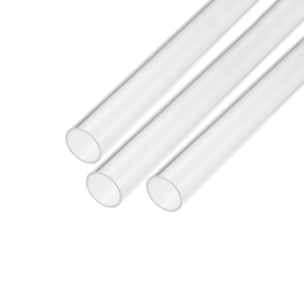 uxcell Acrylic Pipe, Transparent Rigid Round Tube for Lamps and Lanterns, For Water Cooling Systems, Inner Diameter: 0.7 inches (17 mm), Outer Diameter: 0.8 inches (20 mm), Total Length: 5.9 inches