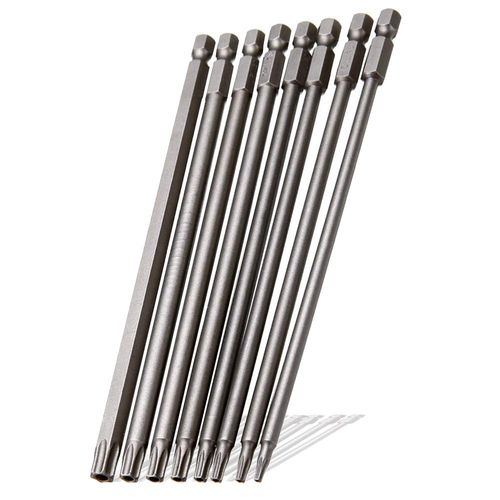 Saipor 8 Piece Torx Screwdriver Bit Set for Torx Star Screw Hex Axis 6.35mm T8-T40 Drill Bit Tool (Length 150mm)