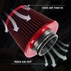 3" 76mm High Flow Inlet Cold Air Intake Cone Replacement Dry Air Filter Red