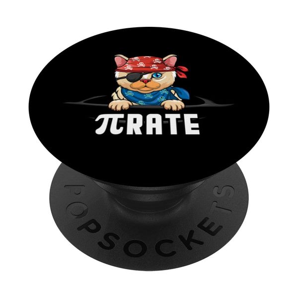 Pirate Pi Cat Pi Math Day Mathematics Happy Pi Day PopSockets Swappable PopGrip