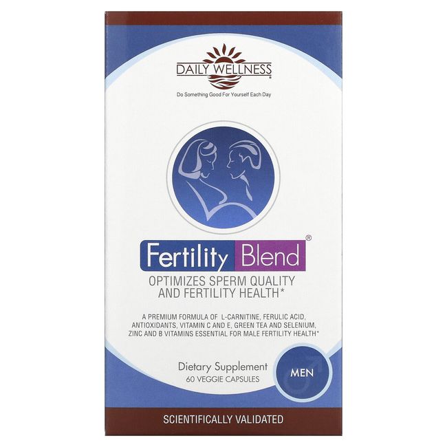 Daily Wellness Company Fertility Blend Men 60 Veggie Caps No Artificial Colors,