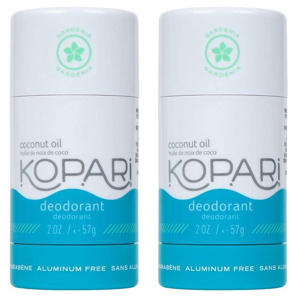 Kopari Aluminum-Free Deodorant Gardenia | Non-Toxic, Paraben Free, Gluten Free & Cruelty Free Men’s and Women’s Deodorant | Made with Organic Coconut Oil | Gardenia | 2 Pack, 2.0 oz