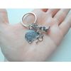 Psychologist Appreciation Keychain with Brain Charm, Serotonin Molecule & Microscope Charm