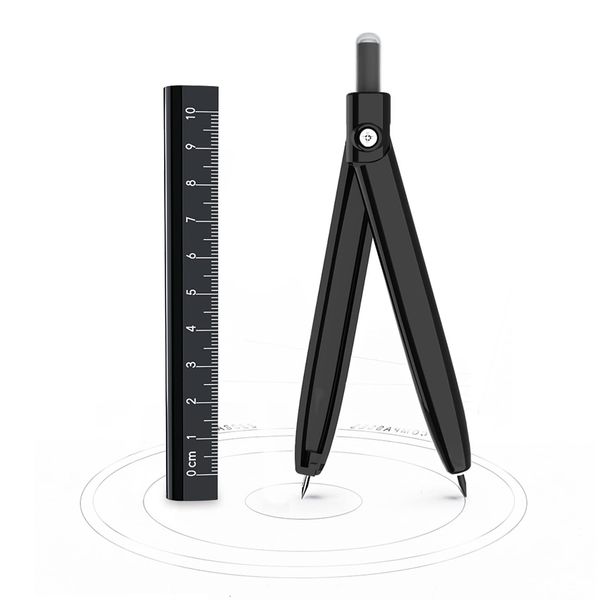 Jimjis Compass, For Drafting, School Supplies, Drawing Tool, Multi-functional Compass, Geometry, Middle School Students, Elementary School Students, Stationery, Double Needles, Small, Storage Case