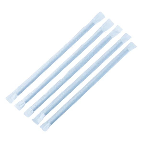 Fiesta Compostable Wrapped Bendy Paper Straw Black - 210mm 6mm (Pack 250)