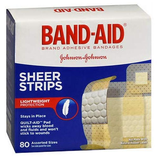 BAND-AID Sheer Strips Assorted 80 Each (Pack of 2)