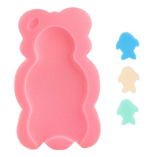 KECUCO Baby Bath Cushion Infant Bath Sponge Bath Mat, Baby Bath Pad Bath Sponge for Toddler Infant Newborn (Pink-Style4)