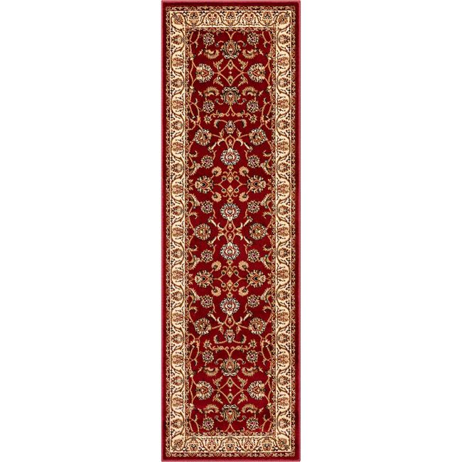 Well Woven Barclay Collection Sarouk Red 2x7 Runner Rug - for Hallways, Kitchens, and Entryways
