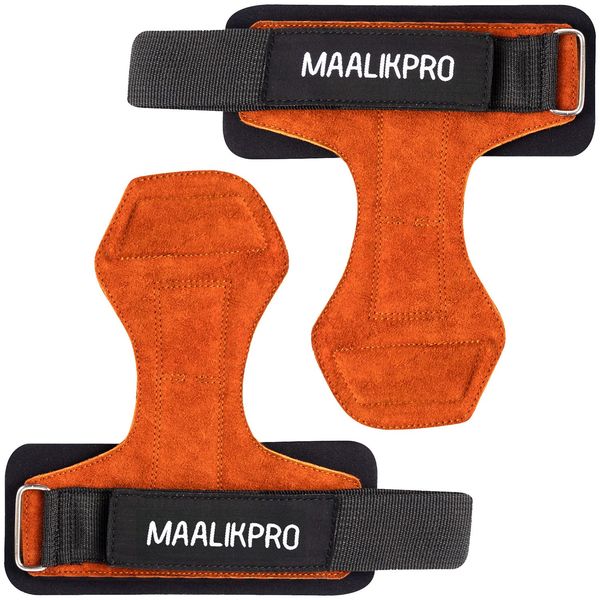 MAALIKPRO Weightlifting Wrist Straps | Staps for Powerlifting | Deadlifting (Brown)