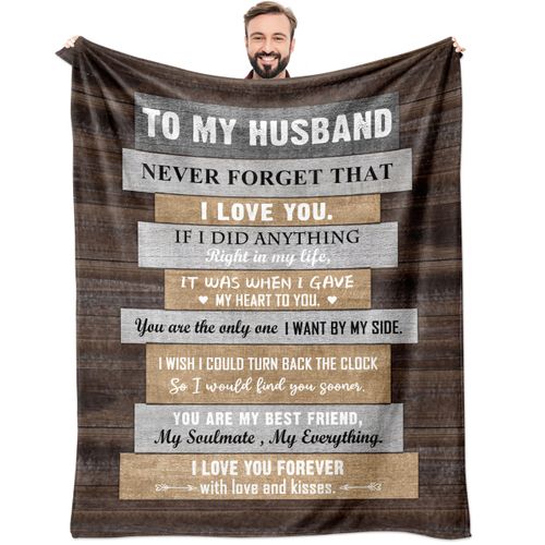 Fesangtao Gifts for Husband - Husband Birthday Gift - Wedding Anniversary Romantic Gift for Husbands - to My Husbands Gift from Wife Throw Blanket 60"X50"