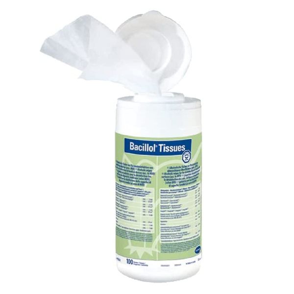 Bacillol Tissues Disinfectant wipes Container with 100 Towels