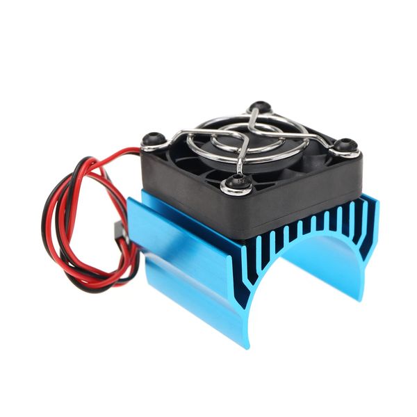 Create idea RC Motor Heat Sink with Cooling Fan for 540 550 3650 3660 RC Model Car Motor Remote Control Car Replacement Part Aluminum Alloy Blue