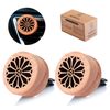 Essential Oil Car Diffuser, 2 PCS Gothic Flower Car Aromatherapy Wood Diffuser with Vent Clip