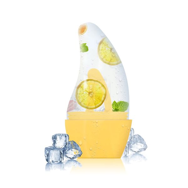 Ice Bag Silicone Ice Cube Tray, Ice Massage, Ice Bag, Emergency Prevention (Yellow)