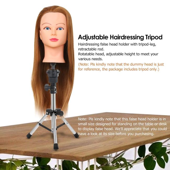 Head Stand Tripod with Suction Cups Mini Adjustable Mannequin Head Stand  Manikin Head Tripod Stand Portable Cosmetology Hairdressing Training  Mannequin 