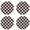 4 PCS Black Acrylic Cup Coasters, 9.5cm Round Acrylic Coasters, Heat Resistant Table Protector