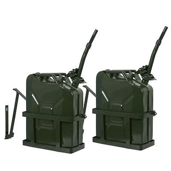 Steel Tank Holder 5 Gallon 20L Army Backup Military Metal 2PCS Jerry Can