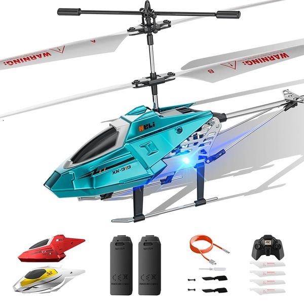 XIKOTEC RC Helicopter, Remote Control Helicopter, Flying Helicopter Toy Drone 2.4 GHz, Altitude Hold, LED Light, One-Key Take Off/Landing, RC Helicopter for Adults Kids Boys Girls