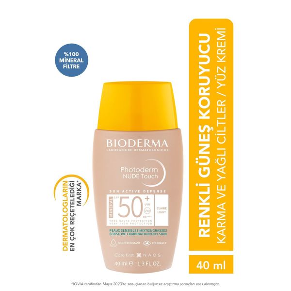 NUDE TOUCH SPF 50+ LİGHT COMBİNATİON SKİN BARRİER PROTECTOR TİNTED SUNSCREEN 40 ML