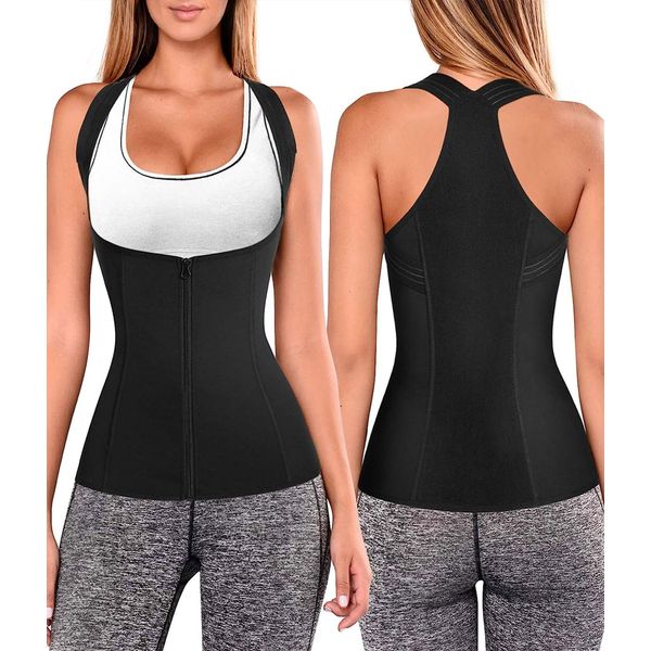 URSEXYLY Women Back Braces Posture Corrector Waist Trainer Vest Tummy Control Body Shapers for Spinal Neck Shoulder and Upper Back Support (M, Black)