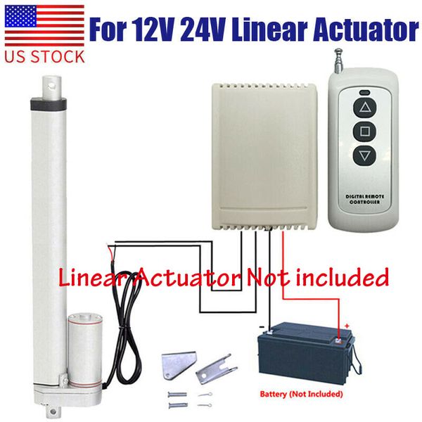 Wireless Remote Control Kit for DC 12V 24V Linear Actuator Motor Controller 
