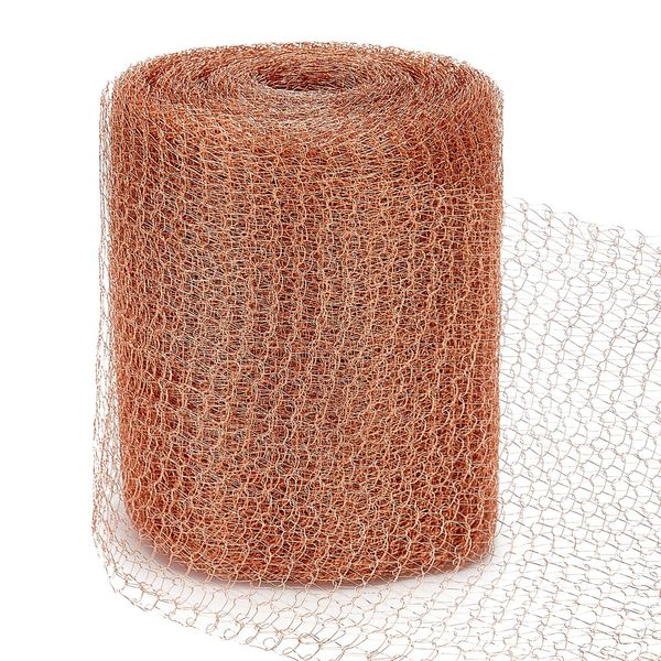 Copper Mesh Slug and Snail Repellent, 5 X 20 Feet 100% Copper Wire Rodent Mesh Roll for Mouse & Rat Proof, Pest Control, Fill Fabric, DIY