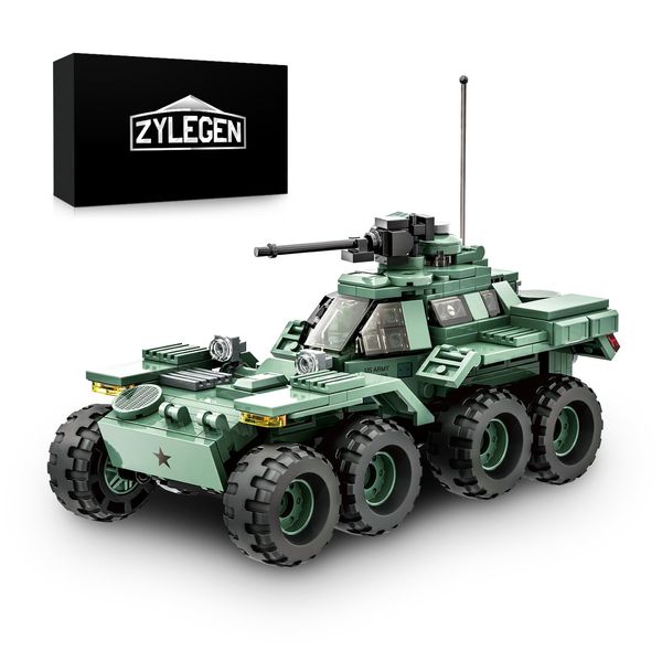 ZYLEGEN Military Vehicles Toy Building Set, Armored Vehicles Building Kit, Wars Army Battle Car Constrction Building Block for Kids and Adult (339PCS)