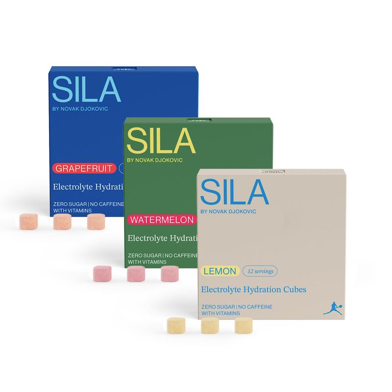 waterdrop® x Sila Set - Sports Drink with Electrolytes, Novak Djokovic, Vegan Electrolyte Drink without Sugar, Calorie Free for Quick Hydration, 36 Servings of Electrolyte Powder, 18 Litres